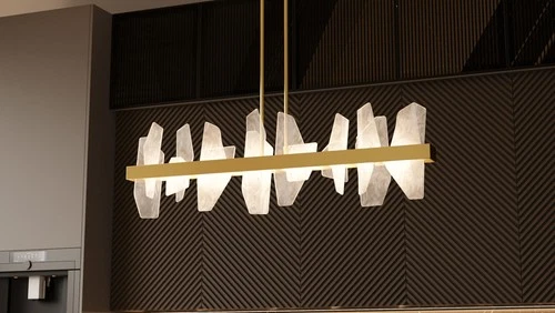 Quoizel PCAUR142 Aurelia 42"W LED Abstract Linear Chandelier - Gold - Picture 2 of 12