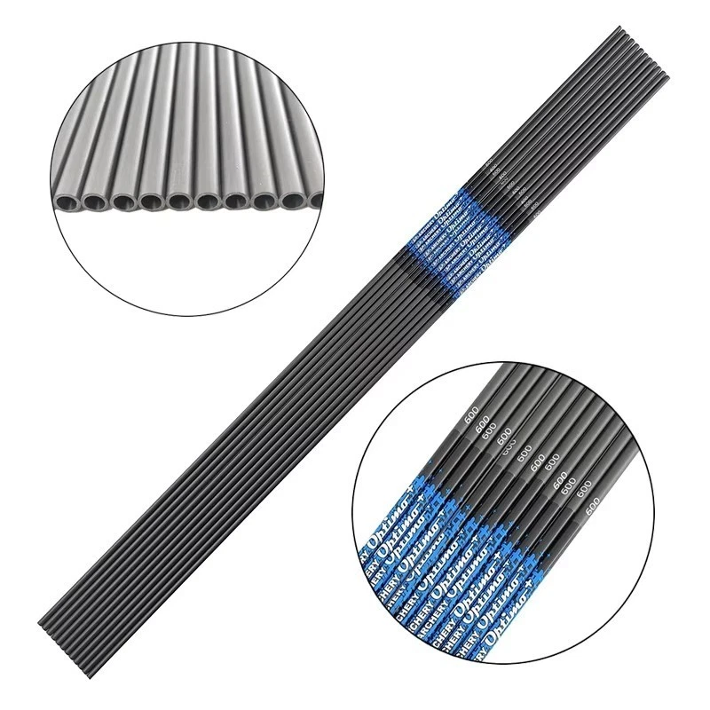 12pcs Archery Pure Carbon Arrow Shaft ID4.2mm Spine500-1000 Bow Hunting Shooting - Imagem 2 de 4