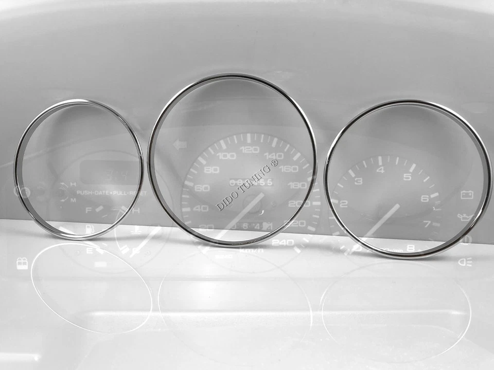 Para Mazda 323 BG 1989-1994 Aluminio Pulido Cuadro Cromo Anillos x3 Foto 3 de 4