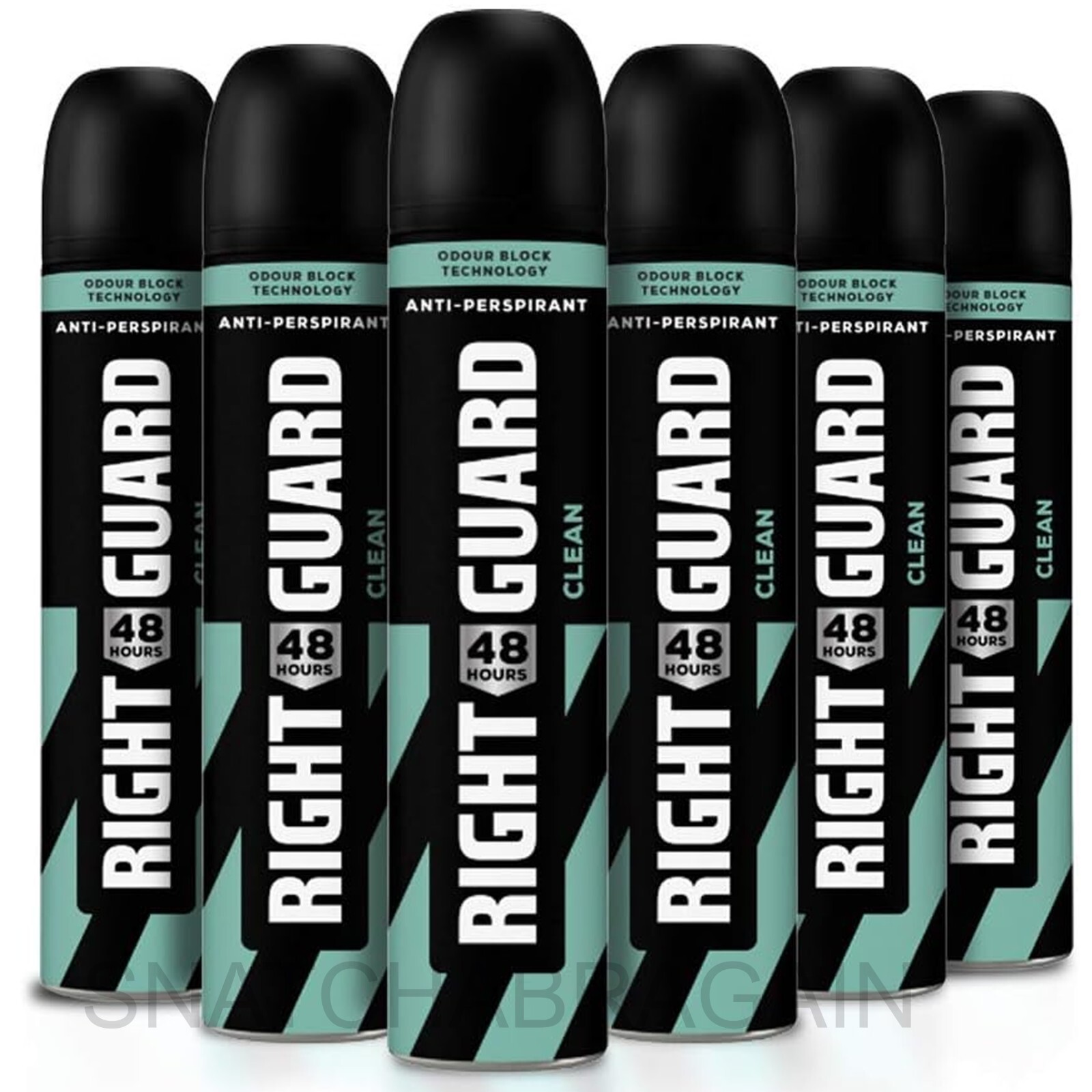 6 x RIGHT GUARD CLEAN FOR MEN 48hr PROTECTION ANTI-PERSPIRANT SPRAY 250ml