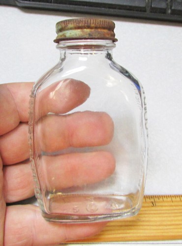 vintage Bayer Aspirin glass bottle (empty) bottle, embossed on sides, rusty cap - 第 1/6 張圖片