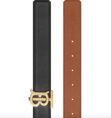 BURBERRY ベルト ブラック Burberry - 3.5cm Debossed Leather Belt - Black Burberry