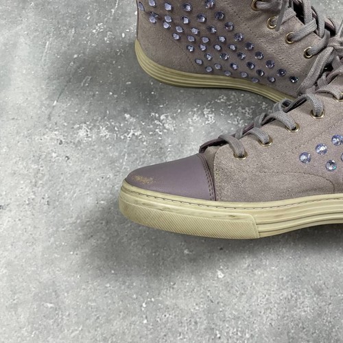 Zapatillas altas Gucci de gamuza y cuero con pedrería para mujer púrpura talla IT 38 - Imagen 7 de 24