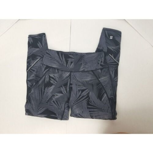 Leggings Sweaty Betty Mujer XS Power Recortados 7/8 Negro Gris Estampado Hoja de Palma - Imagen 2 de 11