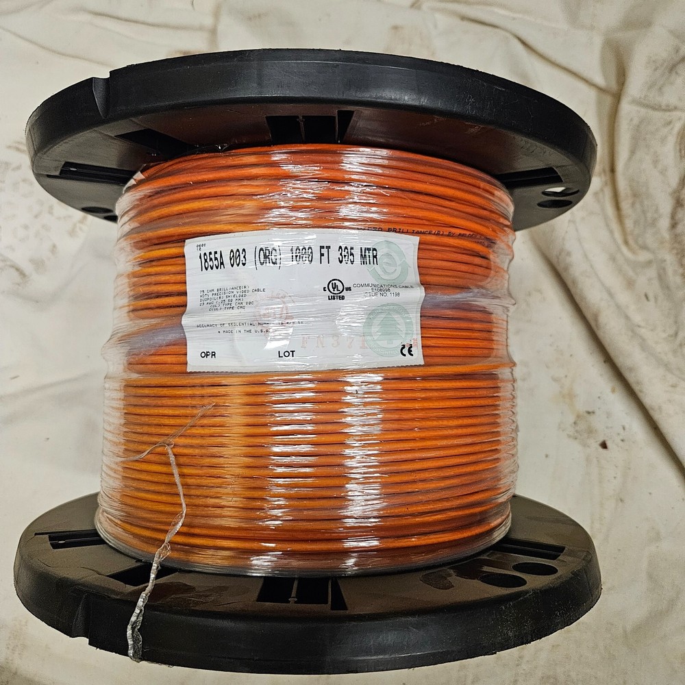Belden 1855A 1000ft Orange Audio Cable Bulk Spool