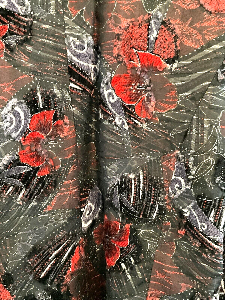 Chicos 1 Menswear Boutique blackRedwhite Lg sleeve open front NWT