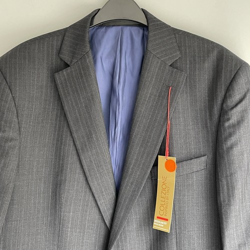 Mark & Spencer 42” Jacket Collezione Grey Pinstripe Wool Blend Dinner Wedding - 第 1/17 張圖片