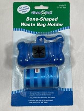 Pet Bone Dog Waste Bag Holder Blue Clean Go 20 Bags New Portable Pet Accessory