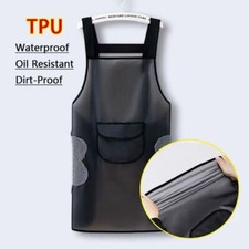 Waterproof Kitchen Apron Transparent Black Cleaning Aprons Work Apron