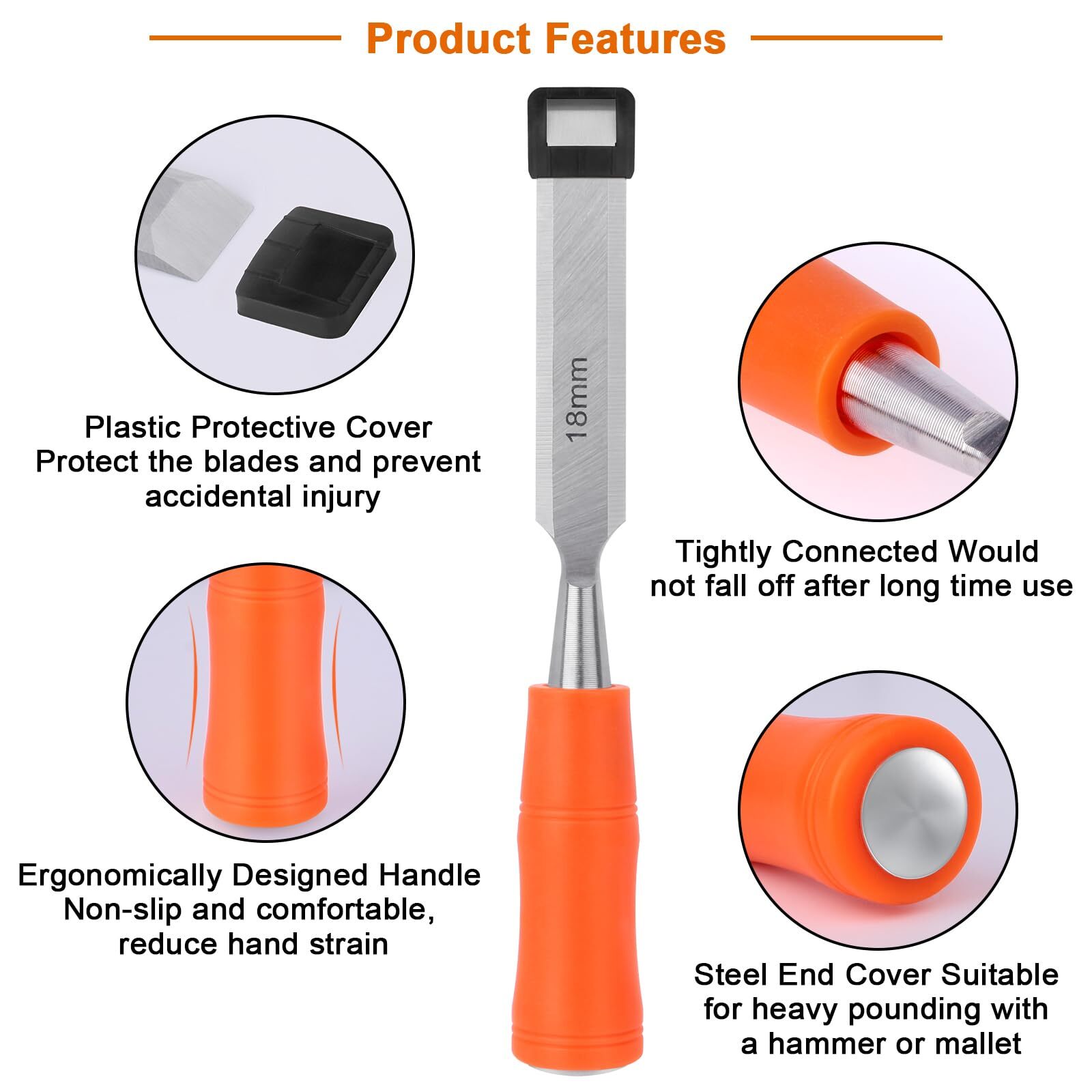 4 Piece Wood Chisel Sets Woodworking Tools Set, Wood Chisels for Woodworking wit