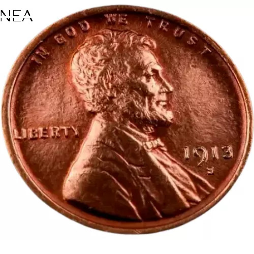1913-S Lincoln Wheat Penny Cent ~ Gem BU (red) ~ Key Date