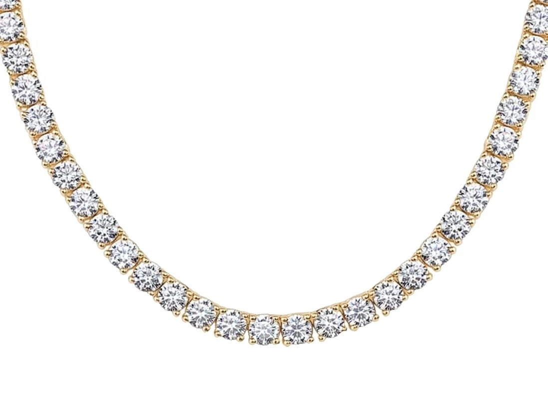 Yellow Gold Plated Tennis Fashion Necklaces & Pendants