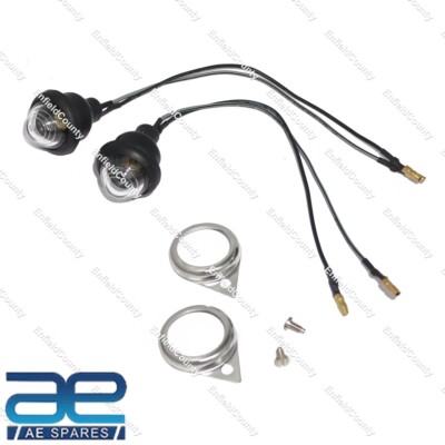 White LED Pilot Lamp Set With Chrome Rim – Fits Royal Enfield Classic / Electra