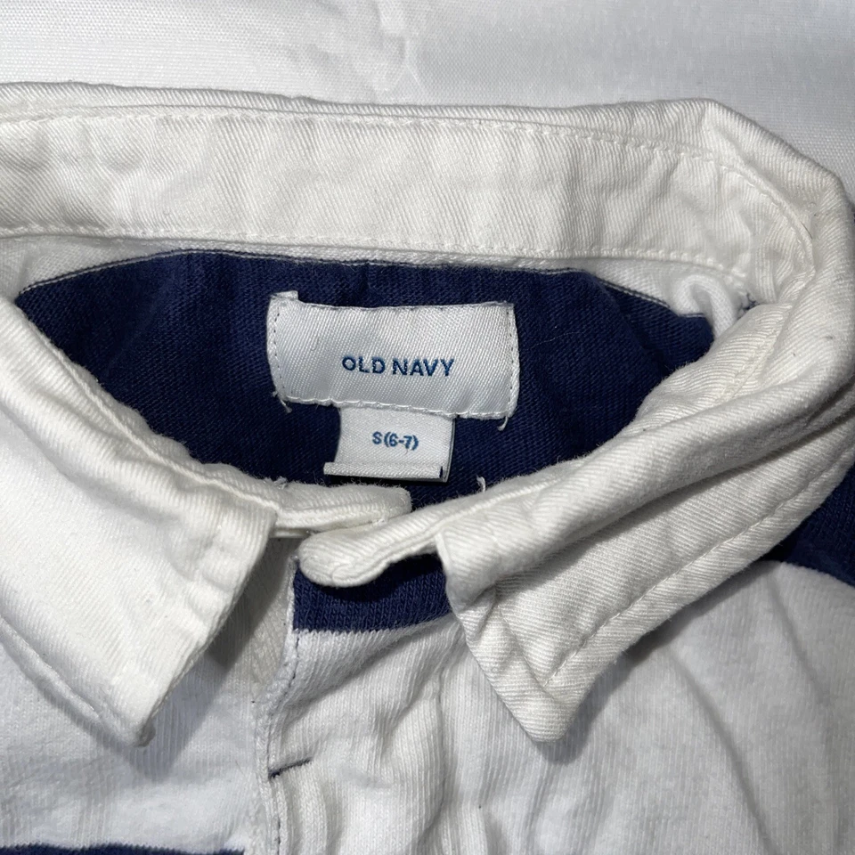 Preowned- Old Navy L/S Pullover Rugby Shirt Boys (Size S/6-7) - Image 3 of 4