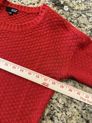 a.n.a. A New Approach Women's Red Pullover Long Sleeve Knit