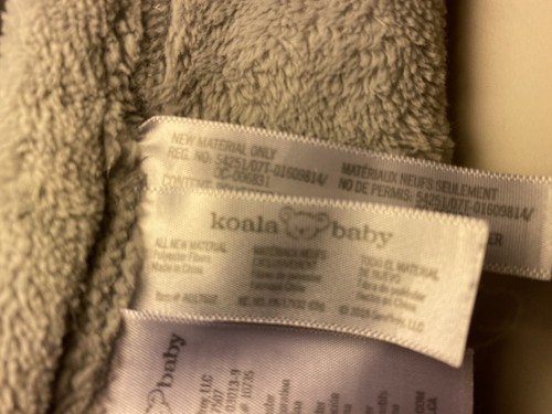 Koala Baby Gray Elephant Lovey Security Baby Blanket Thick Plush 11” - Picture 5 of 7