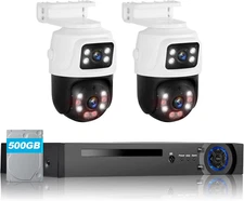 KERUI 6MP POE 8CH NVR Security Camera System Surveillance 2pcs Camera 500GB HDD