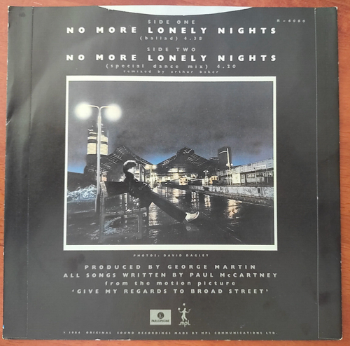 Paul McCartney – No More Lonely Nights (Ballad) [UK] 7" Vinyl Near Mint or ++ - Afbeelding 4 van 4