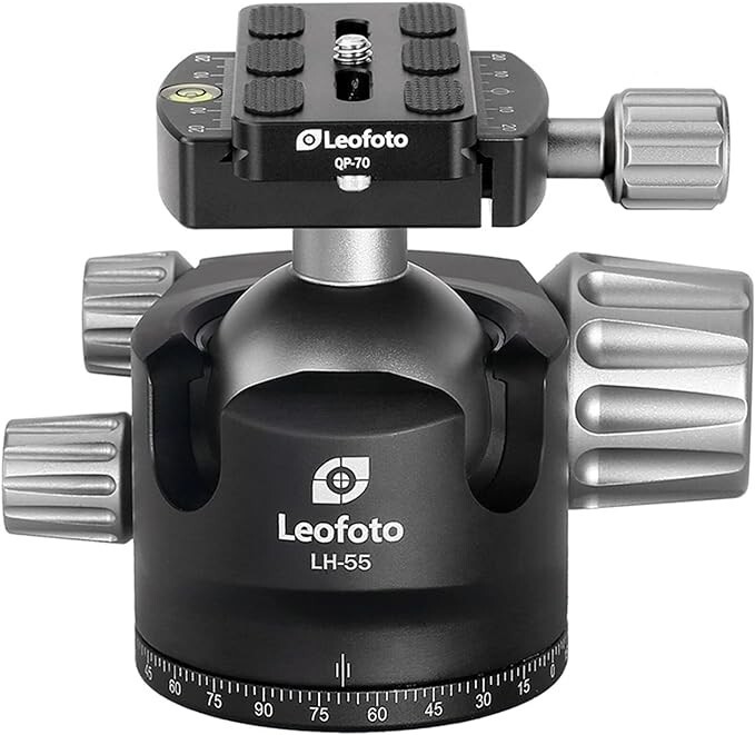 LEOFOTO LH-55 Treppiedi Testa a Sfera con Piastra Rapid - Carico massimo 22kg