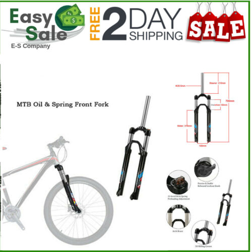 26" Bicycle MTB Fork Suspension Fork Oil/Spring Front Wheel Fork Bicycle Accessories DE - Picture 1 of 10