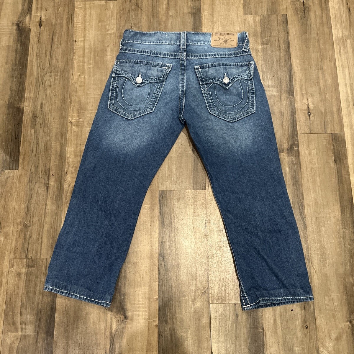 True Religion Jeans Size 33 Straight Flap Natural Big T Indigo | eBay