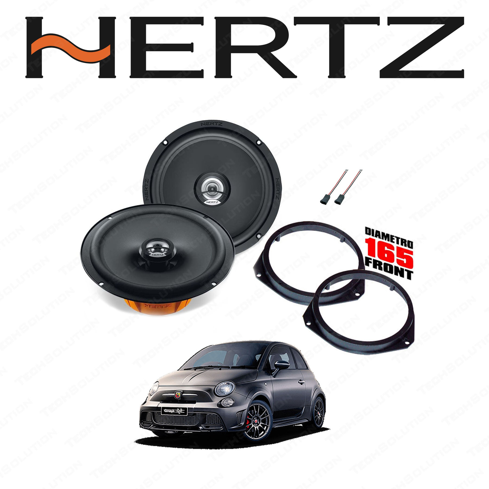 Kit Casse Hertz DCX 165 per Fiat 500 Anteriori: Audio Hi-Fi Plug & Play
