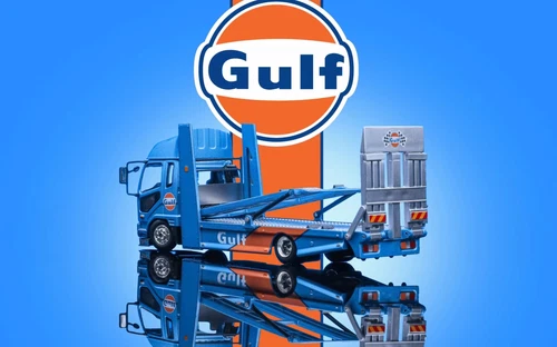 GCD 1:64 Blue Gulf Fuso Fighter Mk2 Double Deck Tow Model Diecast Metal Car - Picture 4 of 15