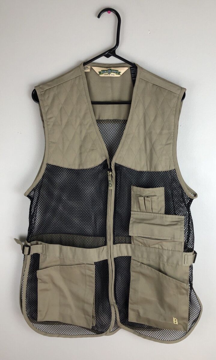 Bob Allen Mesh Shooting Vest S/M Zip Front Khaki Black 18886 Bob Allen Mesh Shooting Vest S/M Zip Front Khaki Black 18886
