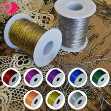Metallic Cord Tinsel String Sewing Thread Spool Jewelry Beading Crafts Gift Tag
