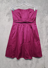 Davids Bridal Dress Womens 8 Magenta Purple Bridesmaid Strapless Style 83312