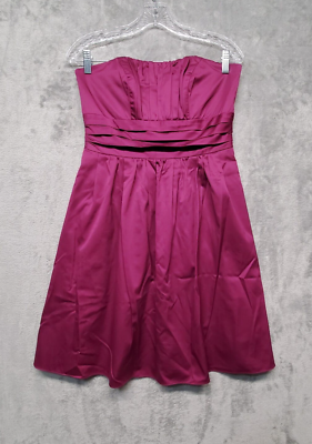 Davids Bridal Dress Womens 8 Magenta Purple Bridesmaid Strapless Style  83312 | eBay