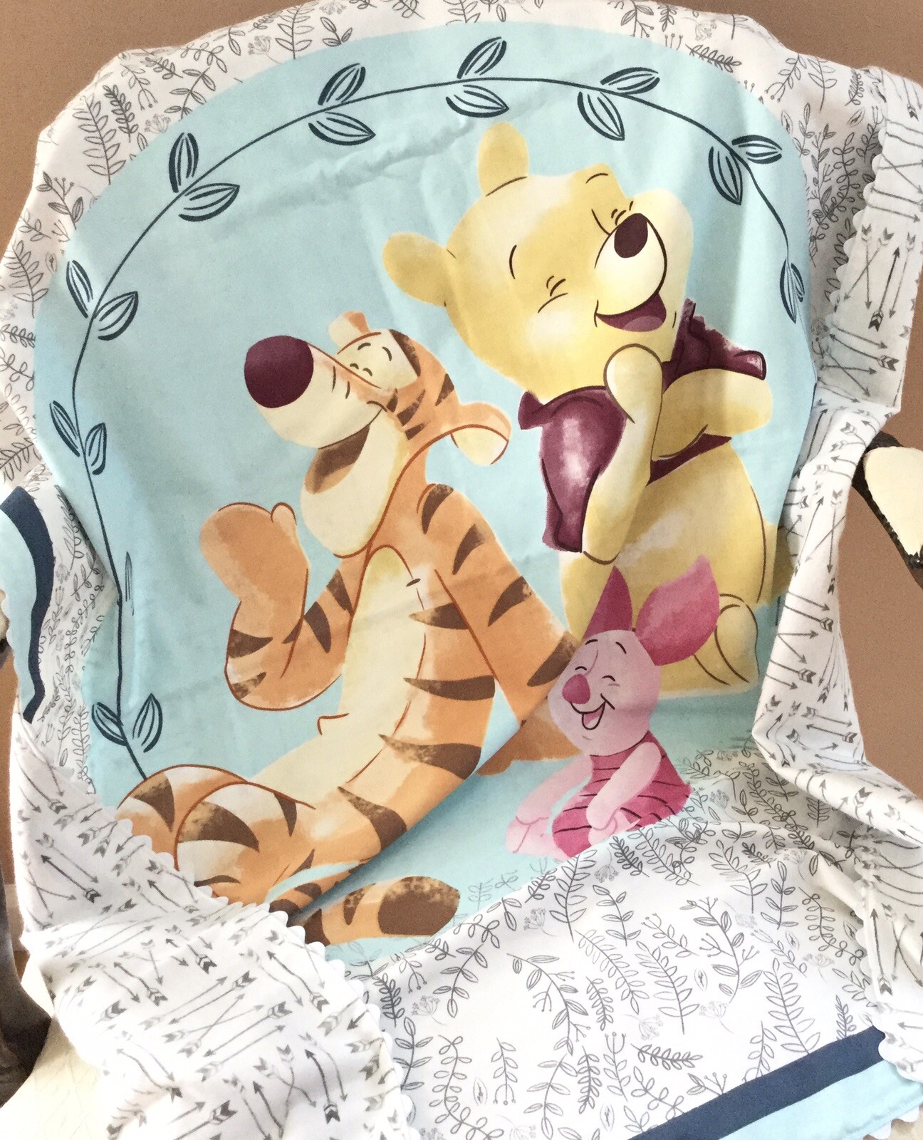 Winnie The Pooh Receiving Baby Blanket. Baby Blanket. Pooh Bear & Tiger