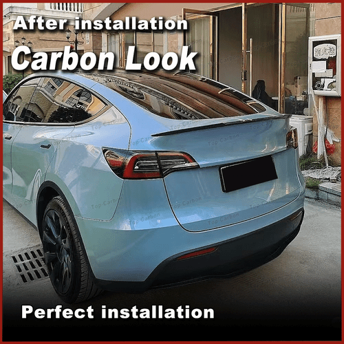 Alerón trasero Carbon Look adecuado para Tesla Model Y 2020-2024 alerón ala labio - Imagen 2 de 14