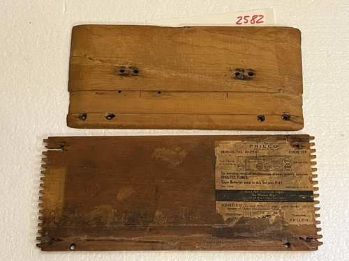 Vintage Philco Radio Model No. 42-PT87 Wooden Back Panel & Antenna Base Parts - Picture 12 of 13