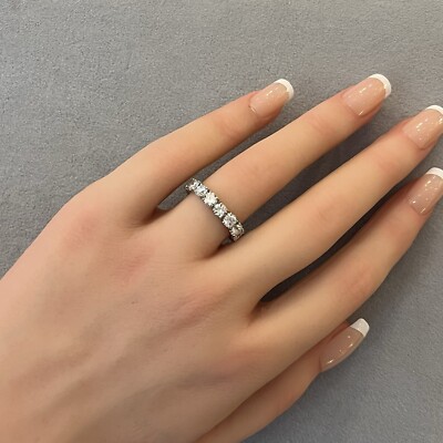 Natural Round Diamond Eternity Band Ring 3.37 cttw Size 6 in