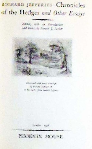 Chronicles of the Hedges and Other Essays Richard Jefferies HB/DJ 1st ed Illusts - Picture 2 of 2