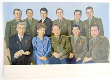 1960s RUSSIAN SPACE COSMONAUTS LARGE GROUP PHOTO GAGARIN TERESHKOVA LEONOV