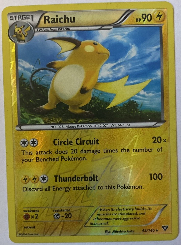 Pokemon Pikachu XY Generations 26/83 Reverse Holo & RAICHU 43/146 Reverse Holo - Image 3 of 4