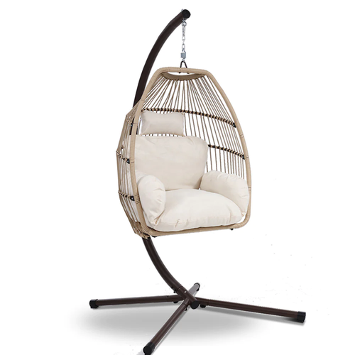 Muebles de exterior NNEDSZ silla oscilante colgante de huevos soporte mimbre ratán hamaca