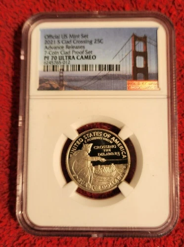 2021 s clad Washington crossing the Delaware quarter NGC PF 70 Uc Advanced Rel