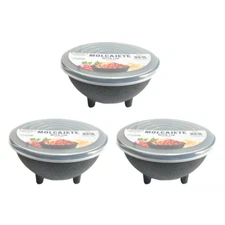 (Set of 3) Salsa Bowl with Lid, Microwave, Freezer & Dishwasher Safe, BPA Free