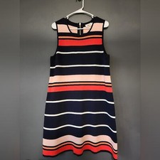 Eliza J Stripe Sleeveless Sweater Dress women's size large L, has stretch,