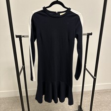 Michael Kors 2 Black/White Drop Waist Long Sleeve Dress