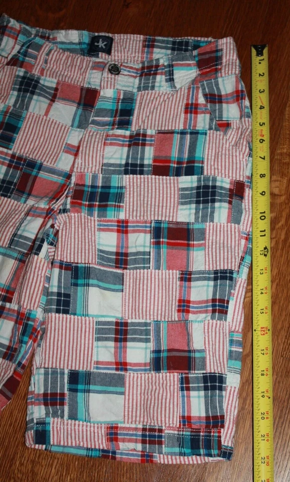 Bermudas Bermudas Hombre Pequeño Niño Grande Adolescente Rojo Blanco Azul Madras Frat Verano 20 Foto 4 de 4
