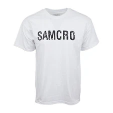 SONS OF ANARCHY SAMCRO  MENS WHITE T SHIRT 