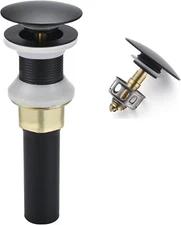 Bathroom Sink Drain,Drain Stopper Without Overflow, Mattle Black 