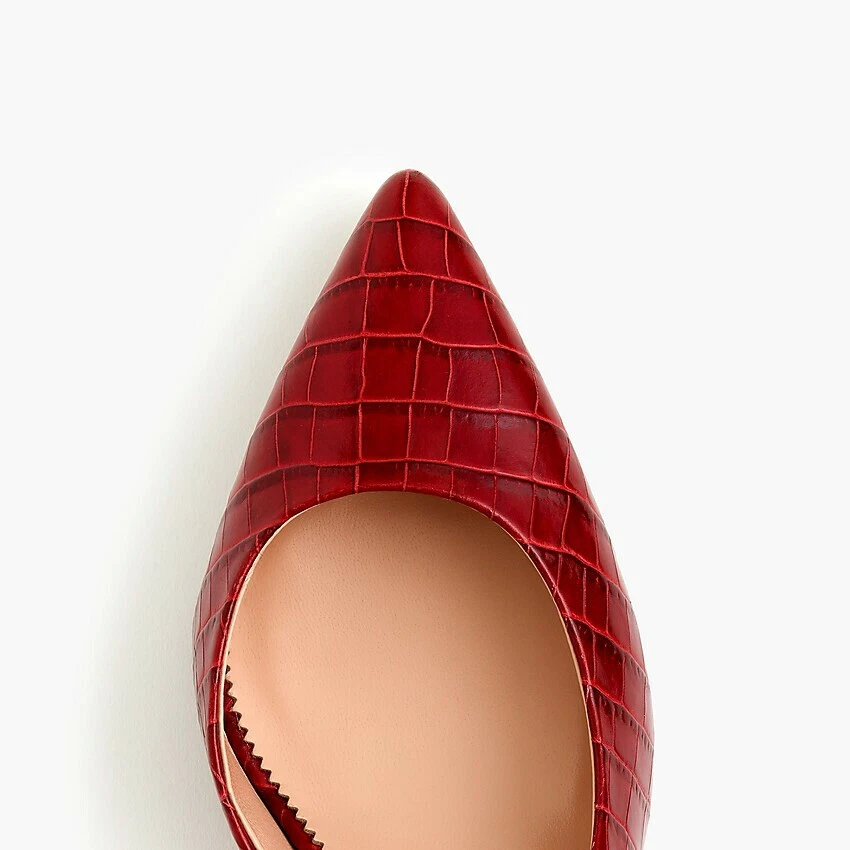 Nuevo en caja Zapatos de salón J.Crew Colette Slingback d'Orsay Cuero con relieve de cocodrilo US 5 $268  Foto 2 de 4