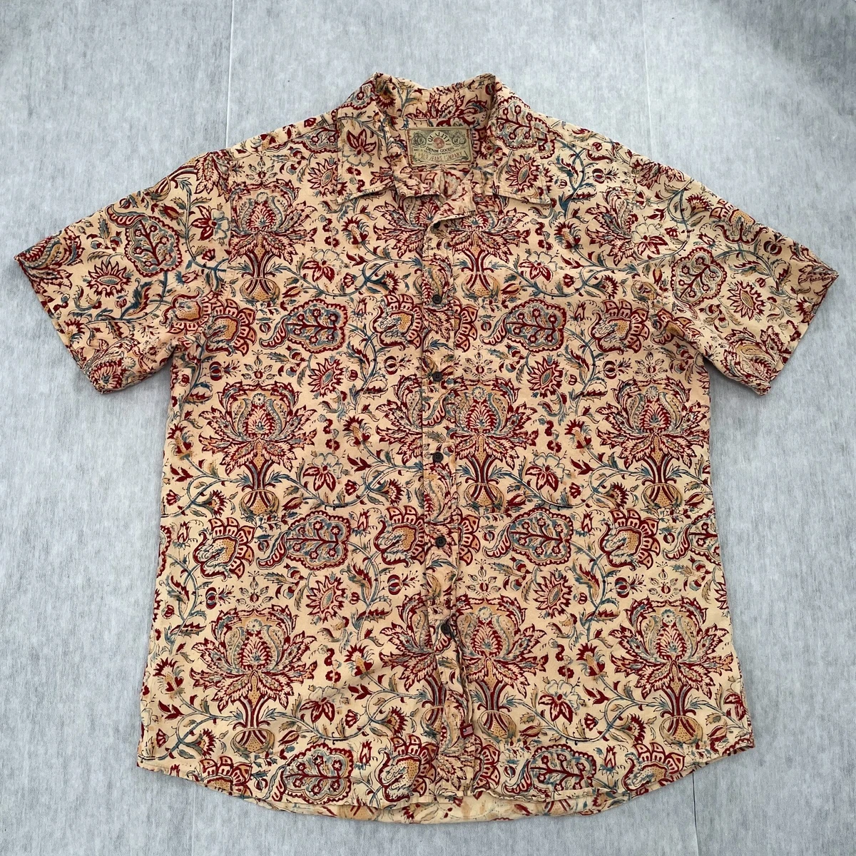 VINTAGE Polo Jeans Co Shirt Adult Extra Large Paisley Floral Ralph Lauren Men XL
