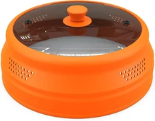 Foldable Microwave Food Lid - Silicone and Glass Splashproof Lid