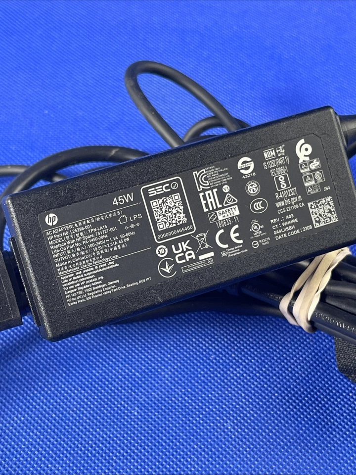 Cargador adaptador de CA de 45 W para HP TPN-LA15 19,5 V 2,31A con cable de alimentación de PC Foto 2 de 4